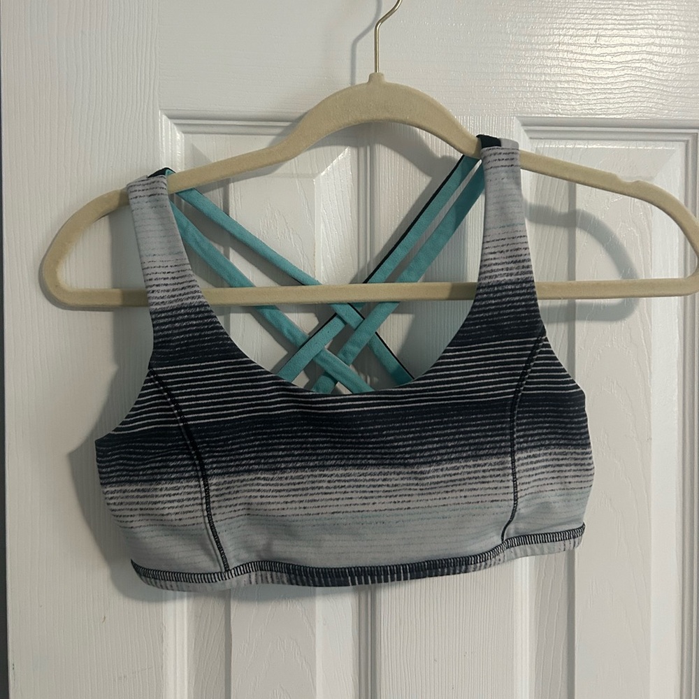 Ivivva Teal Sports Bra with Striped Accents